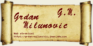 Grdan Milunović vizit kartica